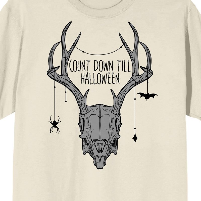 Halloween Deer Skull Countdown Till Halloween Men's Natural T-Shirt, 2 of 4