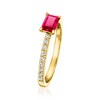 Pure Collection by Ross-Simons 0.60 Carat Lab-Grown Ruby Ring With .20 ct. t.w. Lab-Grown Diamonds in 18kt Gold Vermeil - 3 of 4