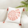 Saro Lifestyle Charming Embroidered Seashell Down Filled Pillow, 20"x20", Orange - 4 of 4