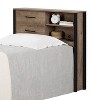 HomeStock Bookcase Headboard Weathered Oak and Matte Black, Twin - 2 of 4