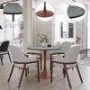 LeisureMod Bristol 27" Round Dining Table with MDF Top and Cherry Steel Pedestal Base for Modern Kitchen and Dining Room - 3 of 4