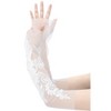 INSPIRE CHIC Women's Lace Floral Pearl Bowknot Polka Point Arm Fingerness Length Sleeves for Elegant Bridge Wedding Gloves 1 Pair - 4 of 4