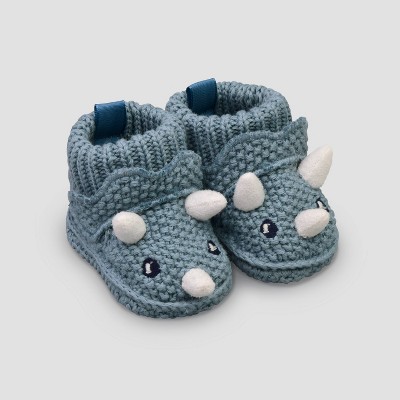 Baby Boys' Knit Dino Slippers - Just One You® made by carter's Blue