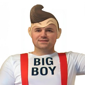 Seasonal Visions Big Boy Deluxe Adult Cartoon Latex Costume Wig - 1 of 3