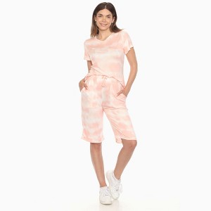 Women's Soft Capri Pajama Lounge Set - White Mark - 1 of 4