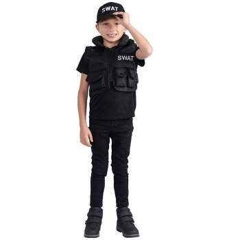 Dress Up America SWAT Police Vest and Cap Set for Kids