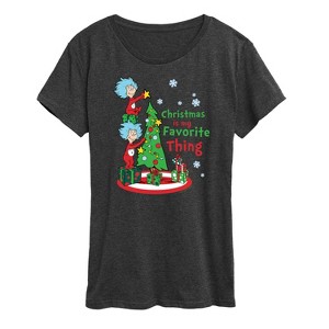 Women's - Dr. Seuss - Christmas Is A Family Thing Short Sleeve Graphic T-Shirt - 1 of 4