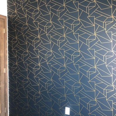 Facet Geometric Peel & Stick Wallpaper Navy/gold - Project 62™ : Target