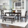NicBex Dining Room Table Set for 4 Dining Room Table with MDF Tabletop, 4 Upholstered Chairs and 1 Bench for Dining Room - 3 of 4