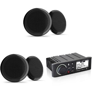 Fusion MS-RA70N Marine Entertainment System with Bluetooth & NMEA 2000 with Bluetooth with Fusion 2 Pairs EL-F653B EL Series 6.5" 2-Way Marine Coax... - 1 of 4