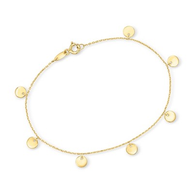 Ross-Simons 10kt Yellow Gold Disc Station Bracelet Size 8