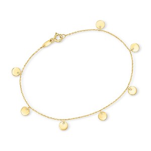 Ross-Simons 10kt Yellow Gold Disc Station Bracelet Size 8 - 1 of 3