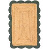 Unique Loom Scallop Braided Jute Collection Area Rug - Solid - 2 of 4