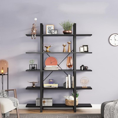 Hommoo 5-Tier Industrial Bookshelf