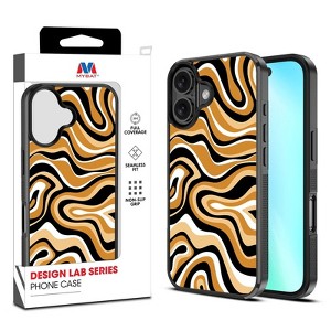 MyBat Design Lab Series Case for iPhone 16 Plus- Groovy Golden Swirls - 1 of 3