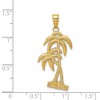 Black Bow Jewelry 14k Yellow Gold Polished and Textured Double Palm Trees Pendant - 4 of 4