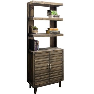 TiramisuBest Clover 6-Tier Freestanding Bookshelf, 67" Tall Dark Walnut Bookcase, Anti-Tip Safety Design, MDF Wood for Home Office & Living Room - 1 of 4