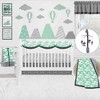 Bacati - Clouds in the City Mint//Gray set of 2 Small Side Crib Rail Guard Covers - 4 of 4