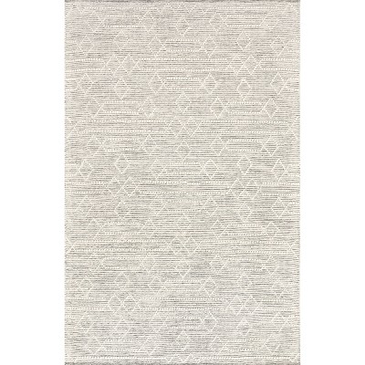 Nuloom Lucile Moroccan 5x8 Wool Indoor Area Rug for Living Room Bedroom Dining Room Kitchen, Dark Grey/Ivory