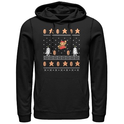 Men's Nintendo Ugly Christmas Mario Coin Pull Over Hoodie