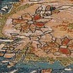 navy blue and rust red