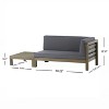 Christopher Knight Home Oana Outdoor Acacia Wood Right Arm Loveseat and Coffee Table Set with Cushion - 3 of 4