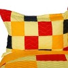 Slickblue Full/Queen 3 PC Quilt Set, Vermicelli-Quilted TC Fabric, Plaid Design, 13 Color Options, 90.5"x90.5" - 3 of 4