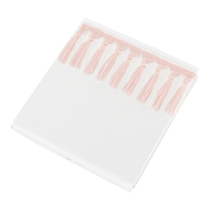 Sweet Jojo Designs Girl Fabric Storage Toy Bin Boho Fringe White and Pink, 5 of 6
