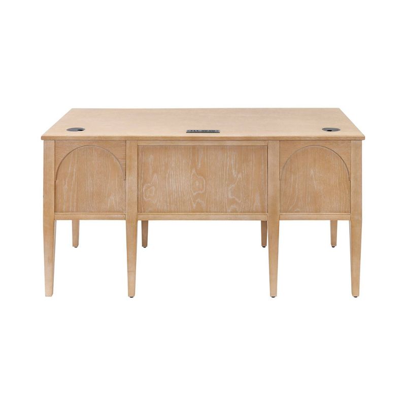 Modern Wood Half Pedestal Desk Laurel Collection Light Brown - Martin Furniture, 5 of 9
