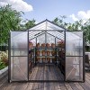 Outdoor 6x8 FT Greenhouse, Aluminum Large Walk-in Greenhouse, Polycarbonate Greenhouse with Quick Setup Structure and Roof Vent-Coolbibila - 2 of 4