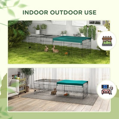 Pawhut Small Animal Playpen, Pet Playpen Yard Fence For Rabbits