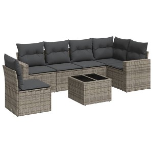 vidaXL Garden Sofa Set Grey - 1 of 4