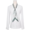 INSPIRE CHIC Women's Striped Print Skinny Long Satin Silky Ribbon Neck Scarves 1Pc - 2 of 4