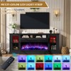 AMERLIFE 3-Sided Glass Fireplace TV Stand with LED Lights - 3 of 4