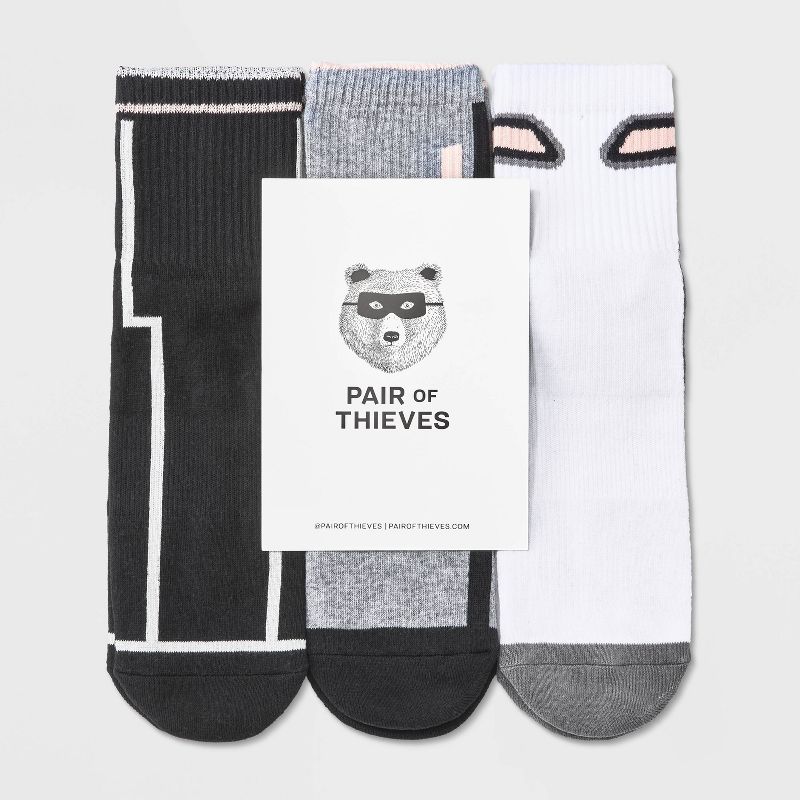 Pair of Thieves Men's 3pk Striped Cushion Ankle Socks, 2 of 9
