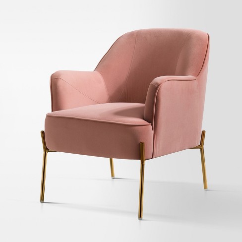 Odo Upholstered Accent Arm Chair Velvet Karat Home Pink