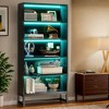 Hommoo 70.8” Bookcase, Large Bookshelf Organizer with 5-Tier Storage Shelves with LED Lights powered by USB - 4 of 4