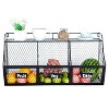 K-Cliffs 3 Compartment Metal Basket Wall Mount Kitchen Grocery Storage Rack Countertop Free Standing Large Produce Fruit Bin Hanging Organizer - 2 of 4
