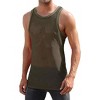 Acekool Men's Mesh Tank Top, Fitted Sleeveless mesh Muscle Shirt, See-Through Round Neck Clubwear - 4 of 4