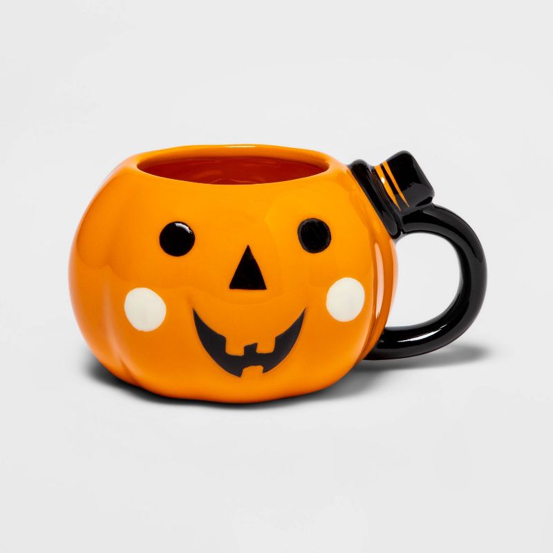 6oz Halloween Stoneware Mini Pumpkin Figural Mug - Hyde &#38; EEK! Boutique&#8482;, 1 of 8