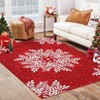 Coolmee Christmas Snowflakes Living Room Rug Non Slip Low Pile Washable Carpet for Bedroom Office Hallway Outdoor Rug Blue - 3 of 4