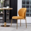 Roundhill Furniture Amoa Contemporary Velvet Upholstery Dining Chair, Yellow, Set of 2 - 2 of 4