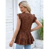 Coolmee Women's Summer Top Casual V Neck Peplum Sleeveless Blouse Ruffled Hem Babydoll Tank Tops - 4 of 4