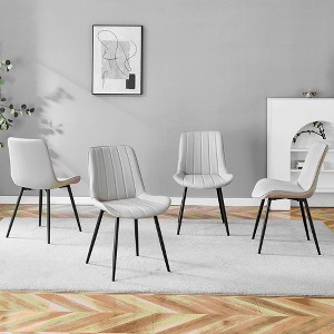 KTMBDW Upholstered Dining Chairs Set of 4, Modern PU Leather Dining Room Kitchen Side Chair with Padded Seat & Metal Legs, Restaurant/Cafe - 1 of 4