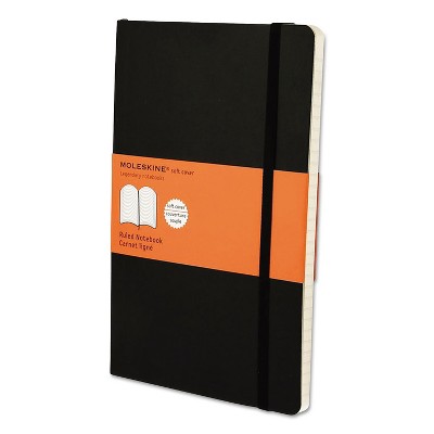 Moleskine Classic Softcover Notebook Ruled 8 1/4 x 5 Black Cover 192 Sheets MSL14