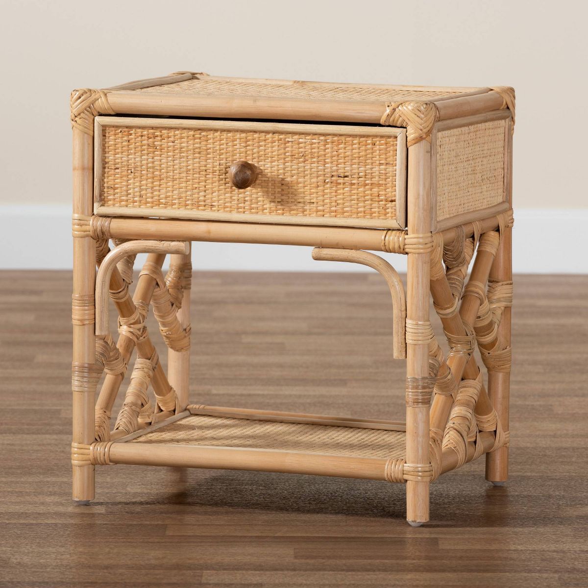 Camara Rattan 1 Drawer Nightstand Gray - bali & pari - thumbnail 6