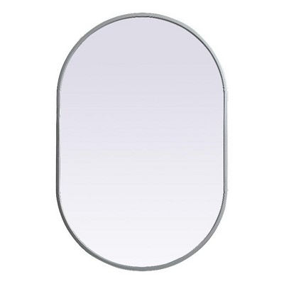 Elegant Lighting Metal Frame Oval Mirror 20x30 Inch in Silver