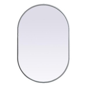 Elegant Lighting Metal Frame Oval Mirror 20x30 Inch in Silver - 1 of 4