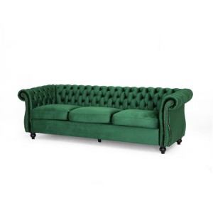 NicBex 84.5"Modular Sofa Couch with Tufted Button Back Modern Suede Fabric 3 Seater Couch with Soft Cushion for Living Room,Apartment - 1 of 4