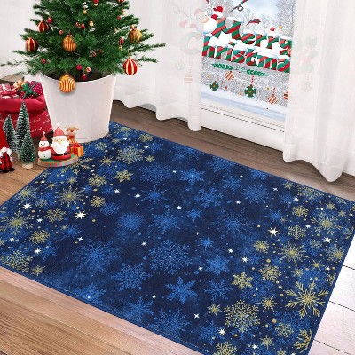 Christmas Rugs 2x3 Washable Area Rug Small Indoor Throw Rugs Xmas Decorative Rug Non-Slip